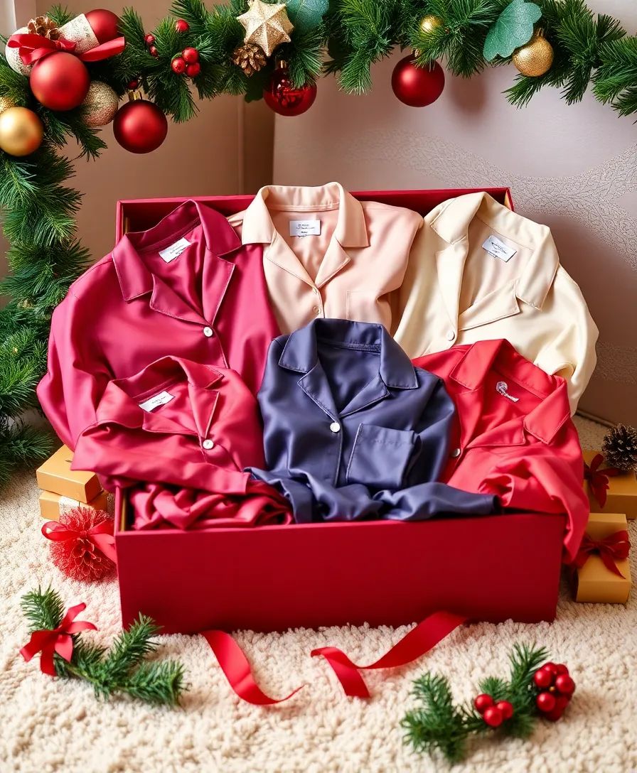 шелковая рождественская пижама