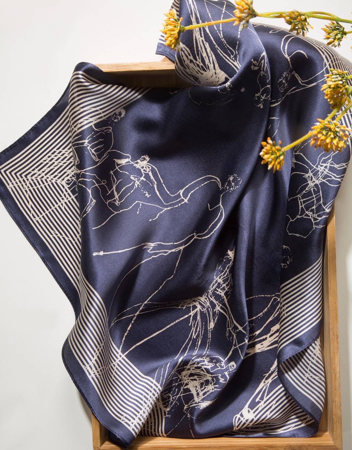 Квадратный женский шарф из 100% шелка с цифровой печатью