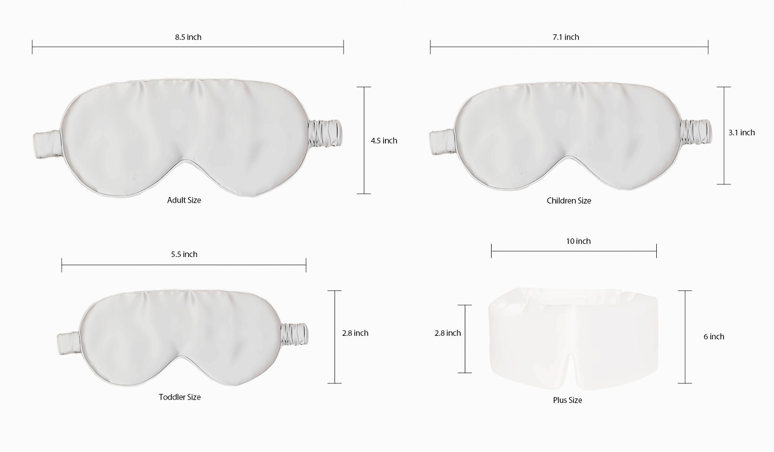 размер шелковой маски для глаз