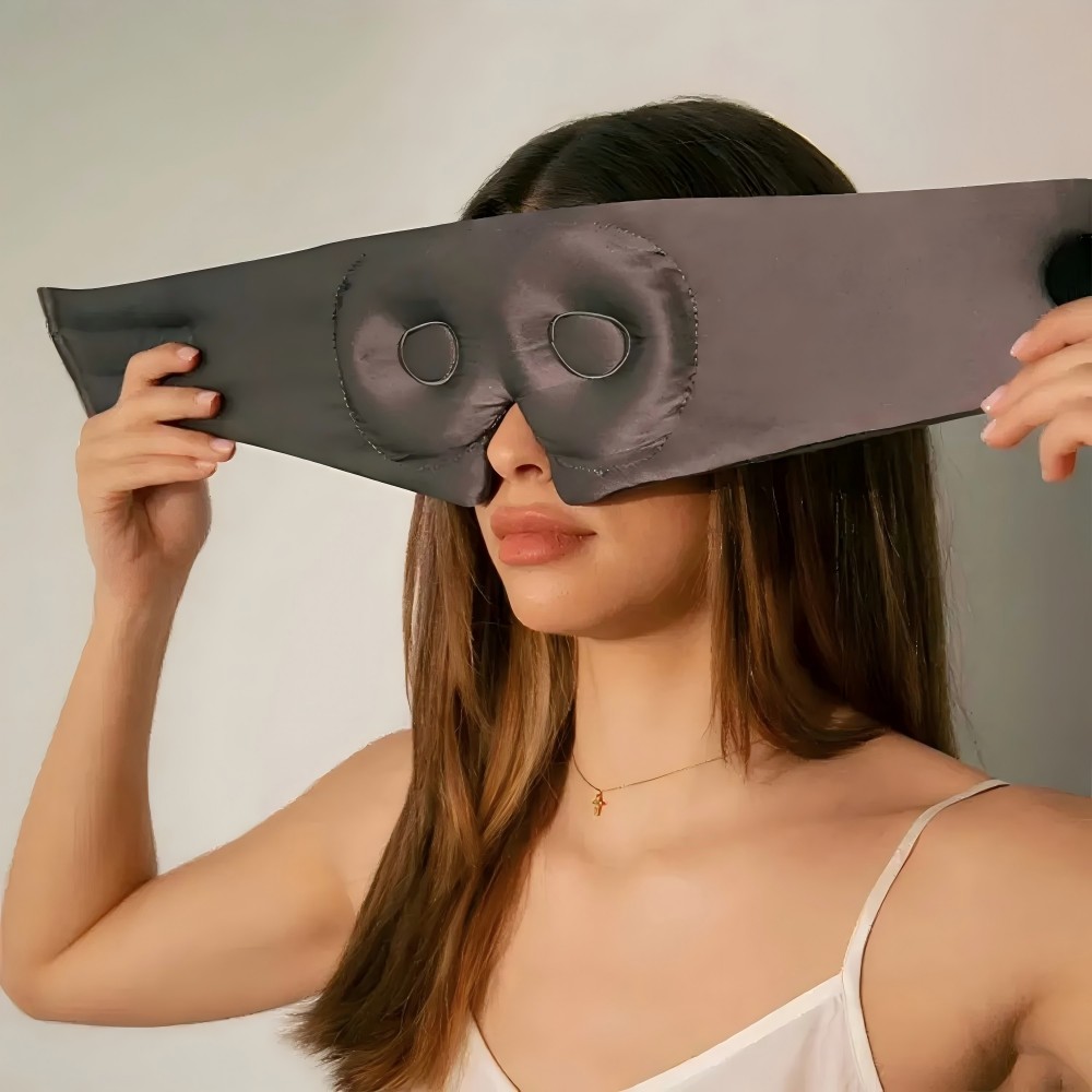 3D -кондиционер шелковая кошачья маска с глазными чашками